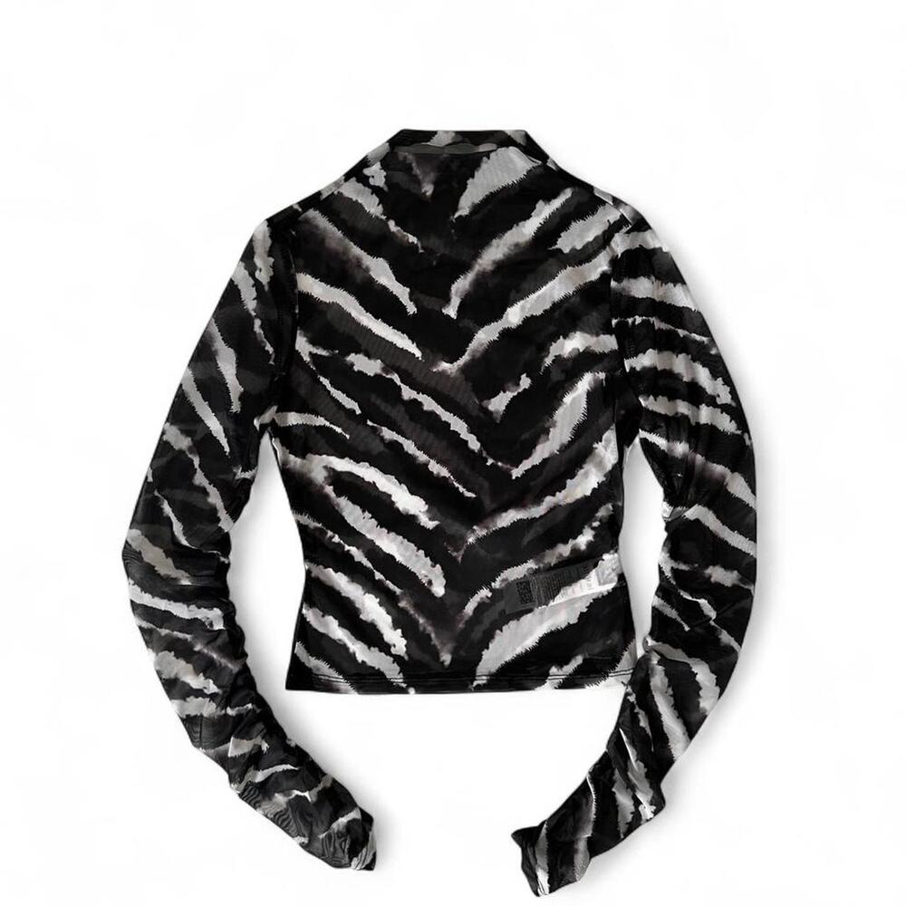 Zebra Print Crop Top Y2K Festival Rave Streetwear Summer Women’s Small